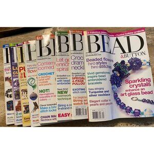 Set Of 8 Bead & Button Magazines Issue 64-73 February 2005 - April 2006